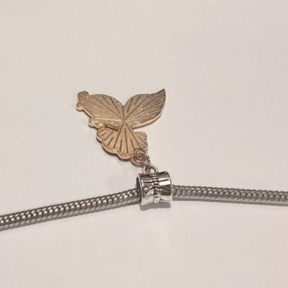 Silver Mermaid Tail with Bubbles Enamel Dangle Charm for Pandora Style Bracelet - Picture 3 of 4